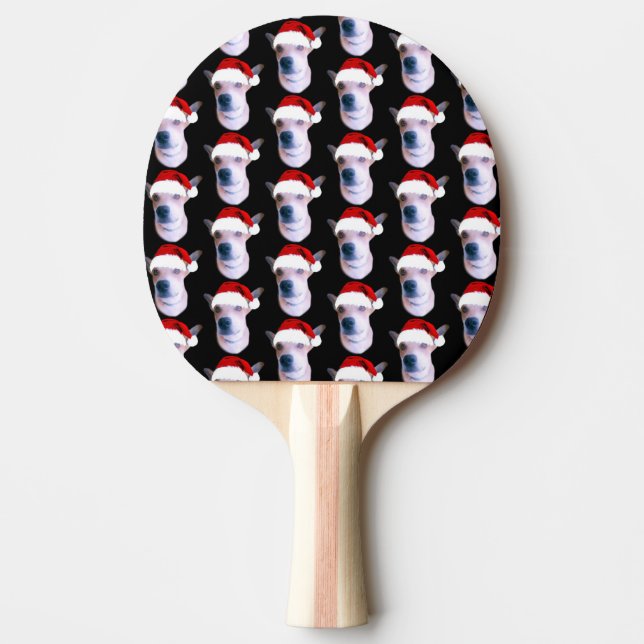 Pala De Ping Pong Foto de Navidades de perro personalizado (Anverso)