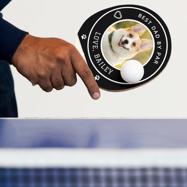 Pala De Ping Pong Foto De Perro personalizado Mejor Papá De Par Blac (in situ)