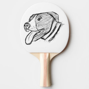 Pala De Ping Pong foto de pitbull dibujada a mano amante de los perr