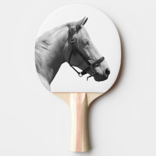 Pala De Ping Pong Foto de un animal de caballo blanco y negro