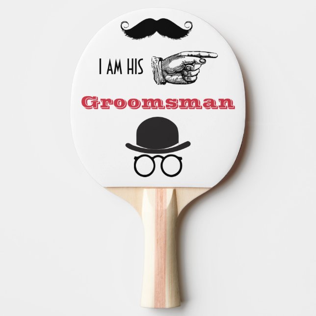 Pala De Ping Pong Foto Groomsman Props Hipster Mustache Bebe (Anverso)