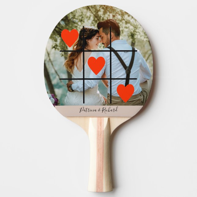 Pala De Ping Pong Foto personalizada de Valentine Love (Anverso)