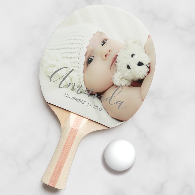 Pala De Ping Pong Foto personalizado con nombre y texto personalizad (Subido por el creador)