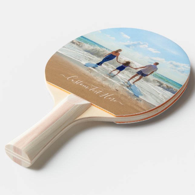 Pala De Ping Pong Foto personalizado Ping Pong Paddles con texto (Ángulo frontal)