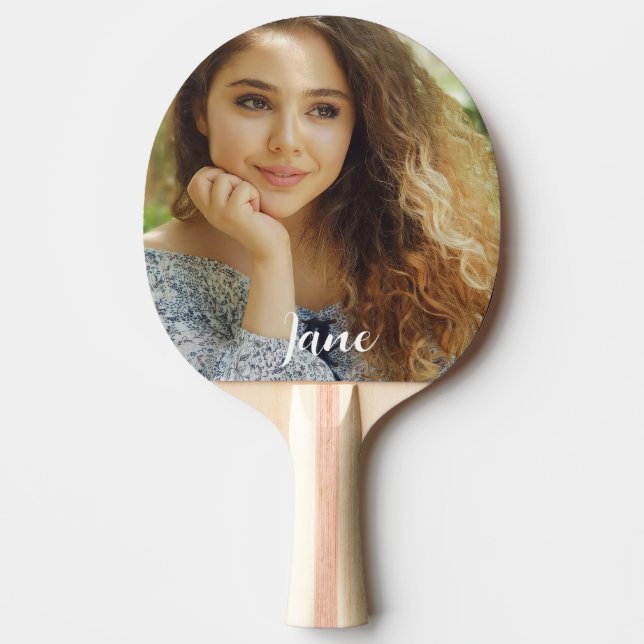 Pala De Ping Pong Foto personalizado y nombre personalizado (Anverso)