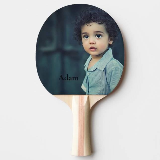 Pala De Ping Pong Foto y texto personalizados por personalizado (Anverso)
