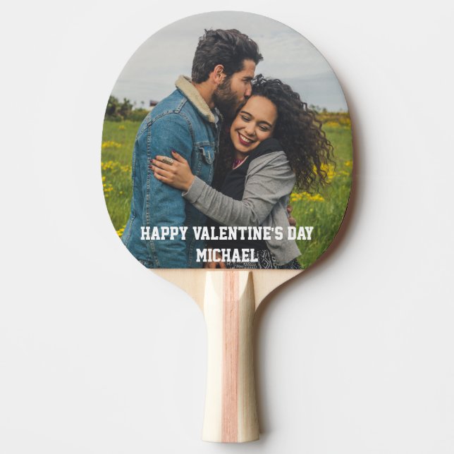 Pala De Ping Pong Fotos personalizados Feliz Día de San Valentín te  (Anverso)