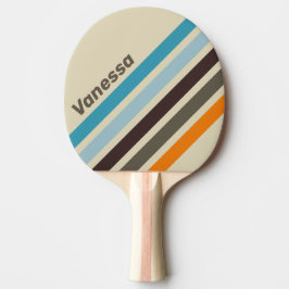 Pala De Ping Pong Foxglove Rust Angled Striping with Name
