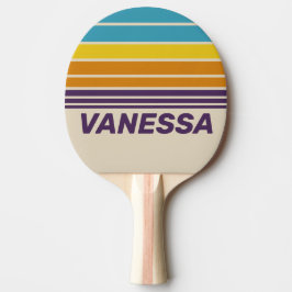 Pala De Ping Pong Franja de horizonte de arcoíris de polvo de ciruel