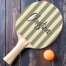 Pala De Ping Pong Franja de Polo de Mediados de Siglo Pradera de Sal