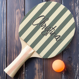 Pala De Ping Pong Franja Polo de Mediados de Siglo Gris Cálido Pinta