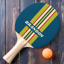 Pala De Ping Pong Franja Rally de Rugby Retro con Nombre