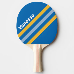 Pala De Ping Pong Franjas en ángulo junto al mar con nombre