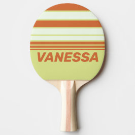 Pala De Ping Pong Franjas Horizontales de Cactus del Desierto Retro 