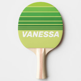 Pala De Ping Pong Franjas Horizontales Verde de Hoja de Nenúfar con 