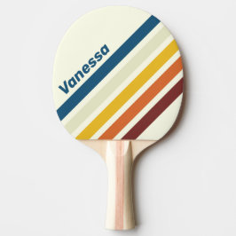 Pala De Ping Pong Franjas Vintage de Cinco Ángulos con Nombre