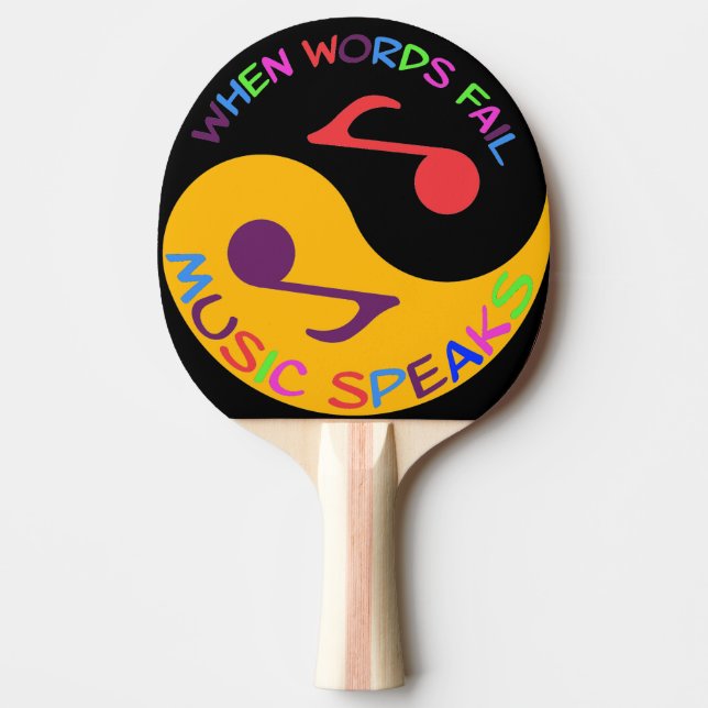 Pala de Ping Pong Frase y Notas Musicales (Anverso)