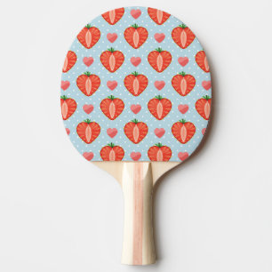 Pala De Ping Pong Fresas del corazón con puntos y corazones de polk