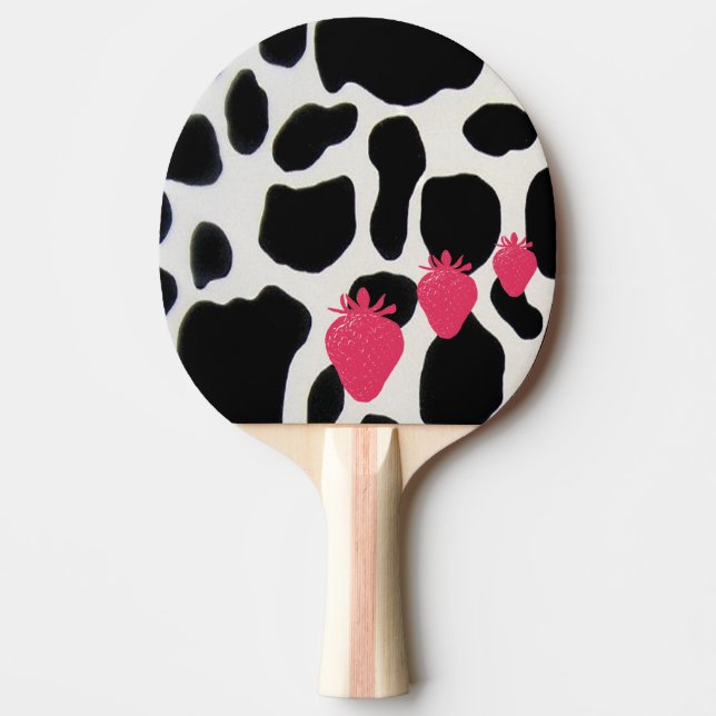 Pala De Ping Pong Fresas en la impresión en vaca (Anverso)
