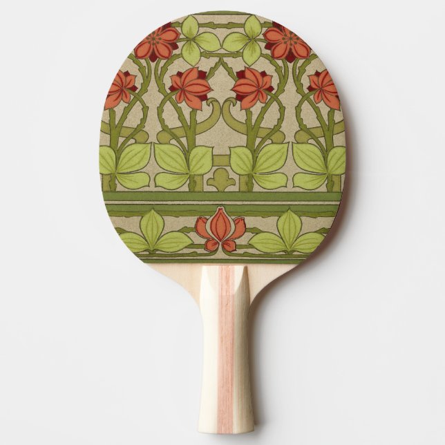 Pala De Ping Pong Frieze Border Art Nouveau Floral (Anverso)