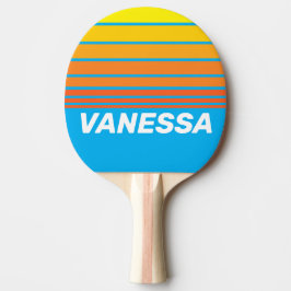 Pala De Ping Pong Frisado del horizonte del mar con explosión solar 