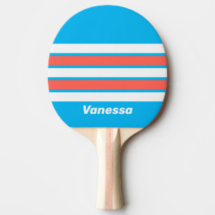 Pala De Ping Pong Frisas Celeste Retro con Nombre a lo Ancho