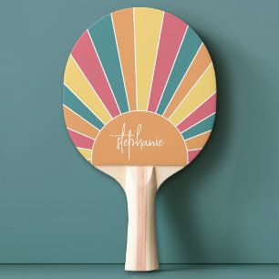Pala De Ping Pong Frisas retro amanecer - nombre de escritura arcoír
