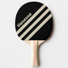 Pala De Ping Pong Frisas Triangulares Retro Medianoche con Nombre