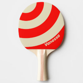 Pala De Ping Pong Frisia Retro Cereza Tres Círculos Franja con Nombr
