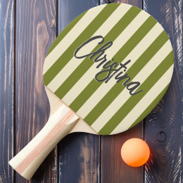 Pala De Ping Pong Friso de Polo de mediados de siglo en verde sauce 
