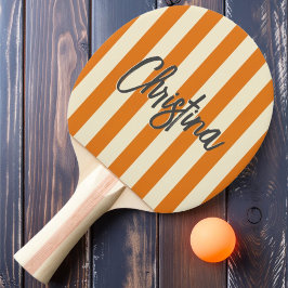 Pala De Ping Pong Friso de Polo de Mediados de Siglo Naranja Cálido 