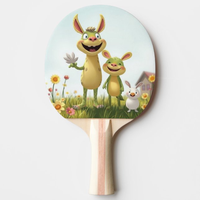 Pala De Ping Pong Fröhliche Wiesengang – Bunte Tierfreunde im Frühli (Anverso)