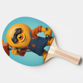 Pala De Ping Pong Fröhlicher Baumeister – Gelber Held mit Hammer  