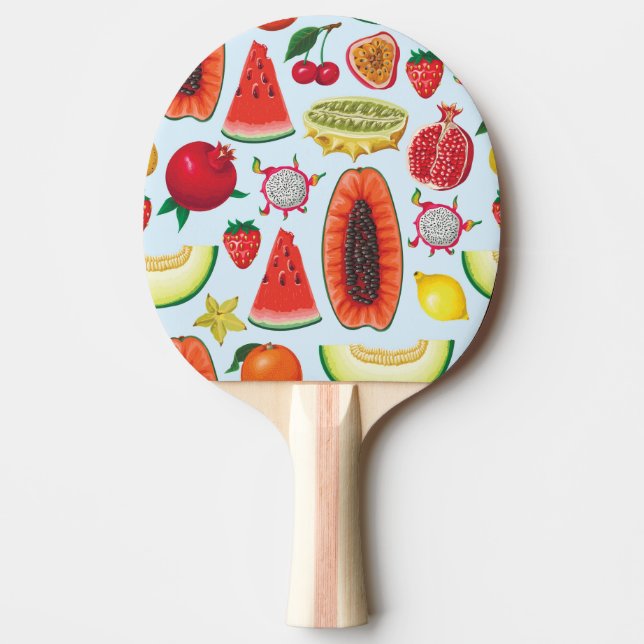 Pala De Ping Pong Frutas Exóticas: Impresión a la moda sin problemas (Anverso)
