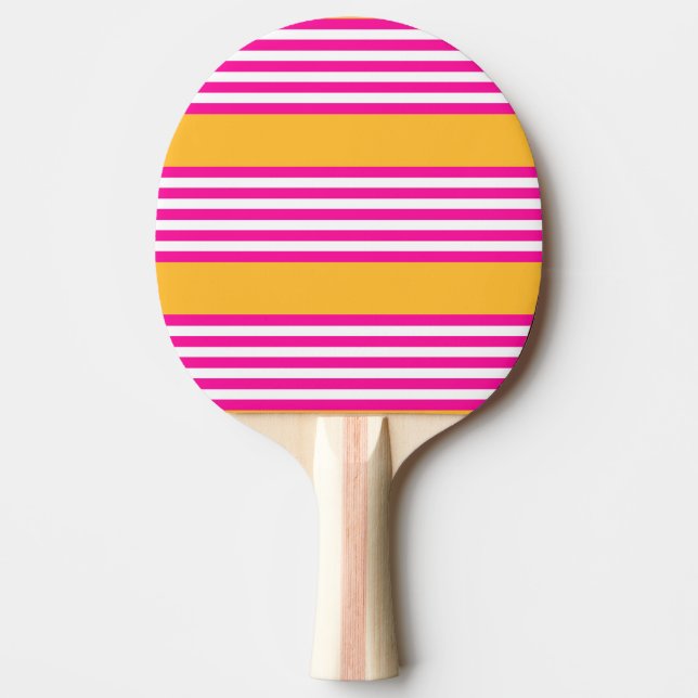 Pala De Ping Pong Fuchsia y amarillo cinco rayas (Anverso)