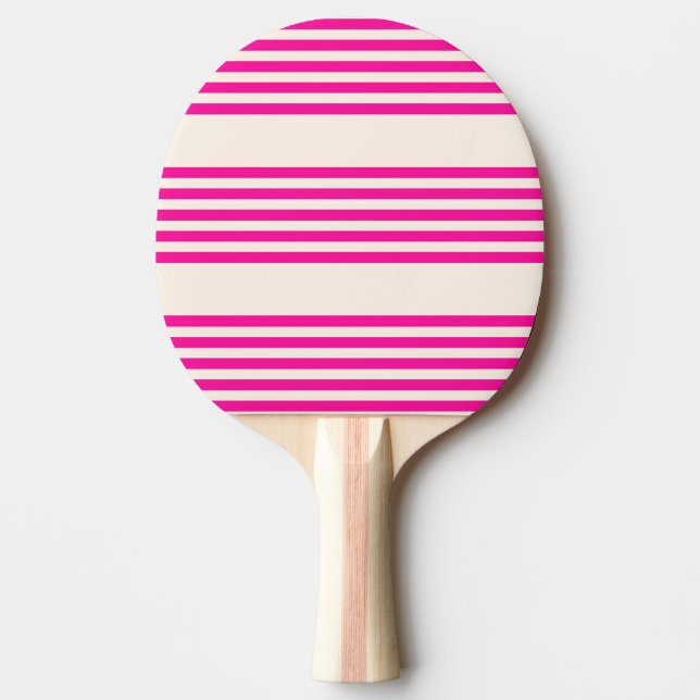 Pala De Ping Pong Fuchsia y beige cinco rayas (Anverso)