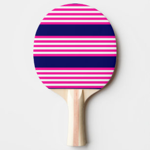 Pala De Ping Pong Fuchsia y cinco rayas blancas con azul