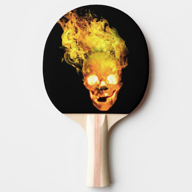 Pala De Ping Pong Fuego de Cráneo Llamas (Anverso)