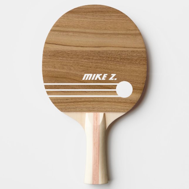 Pala De Ping Pong Fuente de madera moderna personalizada (Anverso)