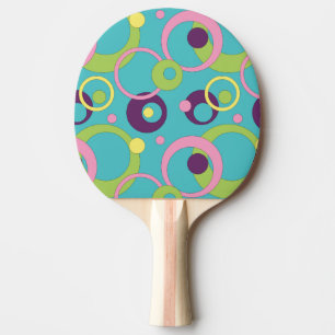Pala De Ping Pong Funky Blue Circles Ping Pong Paddle