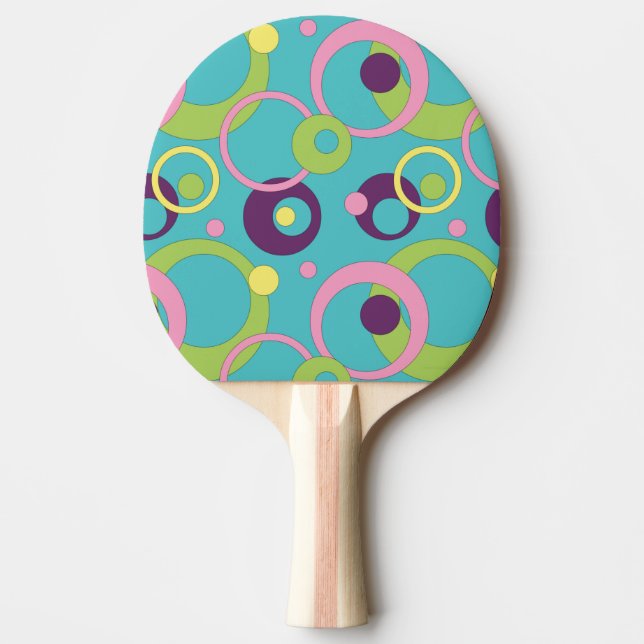 Pala De Ping Pong Funky Blue Circles Ping Pong Paddle (Anverso)