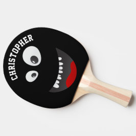 Pala De Ping Pong Funny Black Scary Face Novedad Nombre personalizad