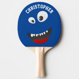 Pala De Ping Pong Funny Blue Scary Face Novedad Nombre personalizado