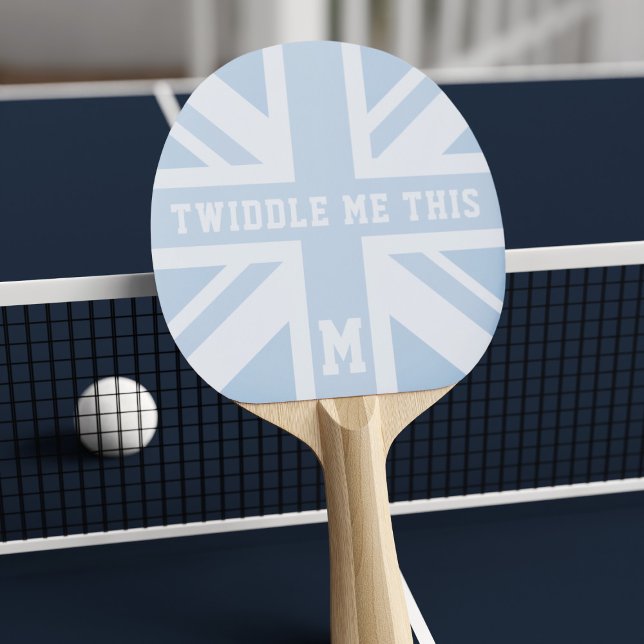 Pala De Ping Pong Funny Blue Union Bandera Jack Ping Pong Paddle (Add your initial and funny quote)