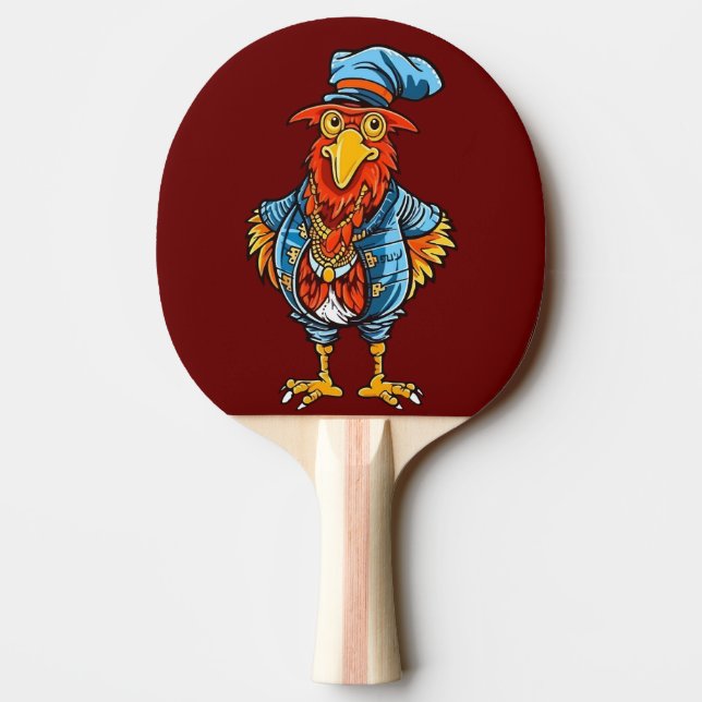Pala De Ping Pong Funny Bossy Personalizado Rooster (Reverso)