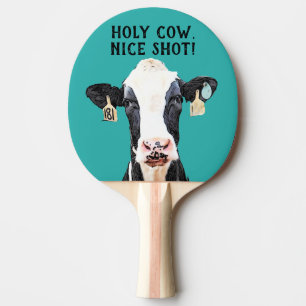 Pala De Ping Pong Funny Cow Pun Nice Shot Holstein Dairy Animal