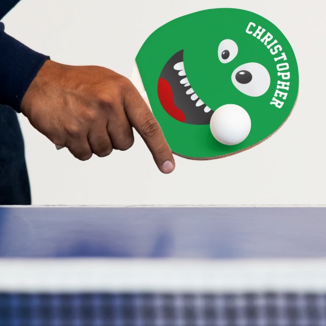 Pala De Ping Pong Funny Green Scary Face Novedad Nombre personalizad (in situ)