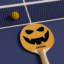 Funny Halloween Calabaza Cara de Ping Pong Paddle