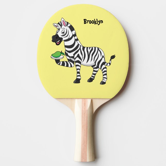 Pala De Ping Pong Funny ilustracion de personalizado de cebra (Anverso)