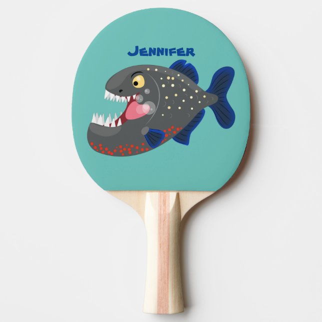 Pala De Ping Pong Furioso ilustracion personalizado de piranha (Anverso)